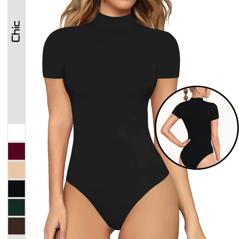 Damen Body mit Hohem Kragen und Kurzarm Heidi-Mode - Image 2