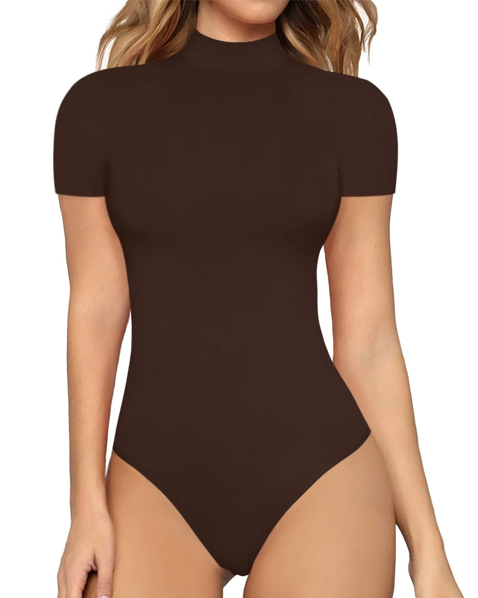 Damen Body mit Hohem Kragen und Kurzarm Heidi-Mode - Image 6