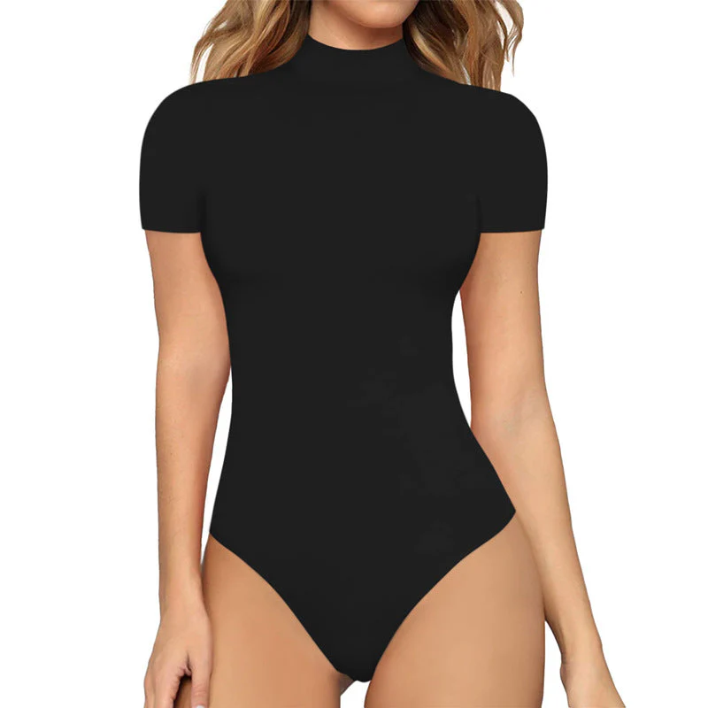 Damen Body mit Hohem Kragen und Kurzarm Heidi-Mode - Image 9