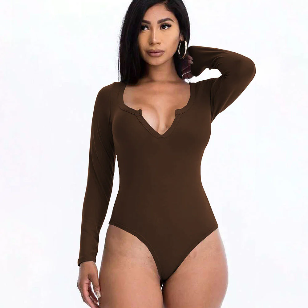 Damen Body mit Tiefem V-Ausschnitt und Langem Arm Heidi-Mode - Image 8