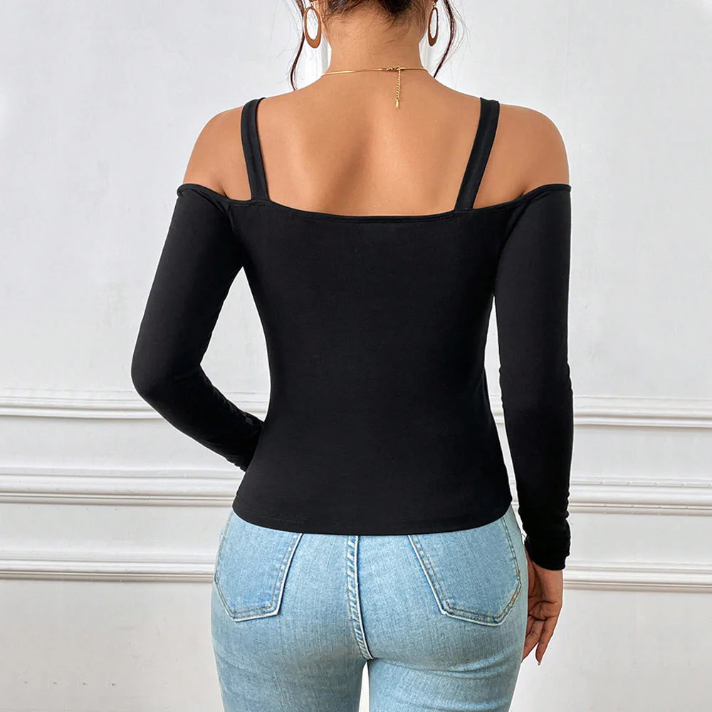 Damen Body mit Tragbarem Off-Shoulder-Design Heidi-Mode - Image 2