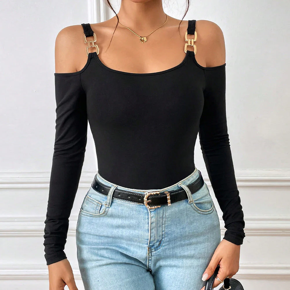 Damen Body mit Tragbarem Off-Shoulder-Design Heidi-Mode - Image 6