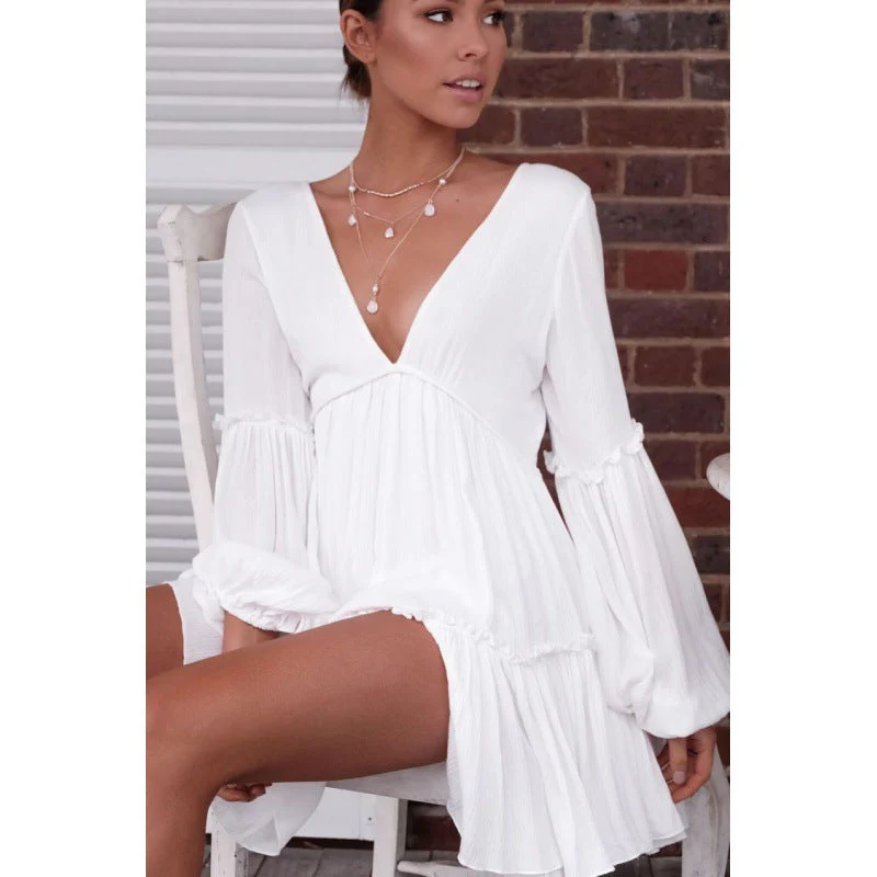 Damen Boho-Chic Strandkleid mit Lockeren Ärmeln Heidi-Mode - Image 3