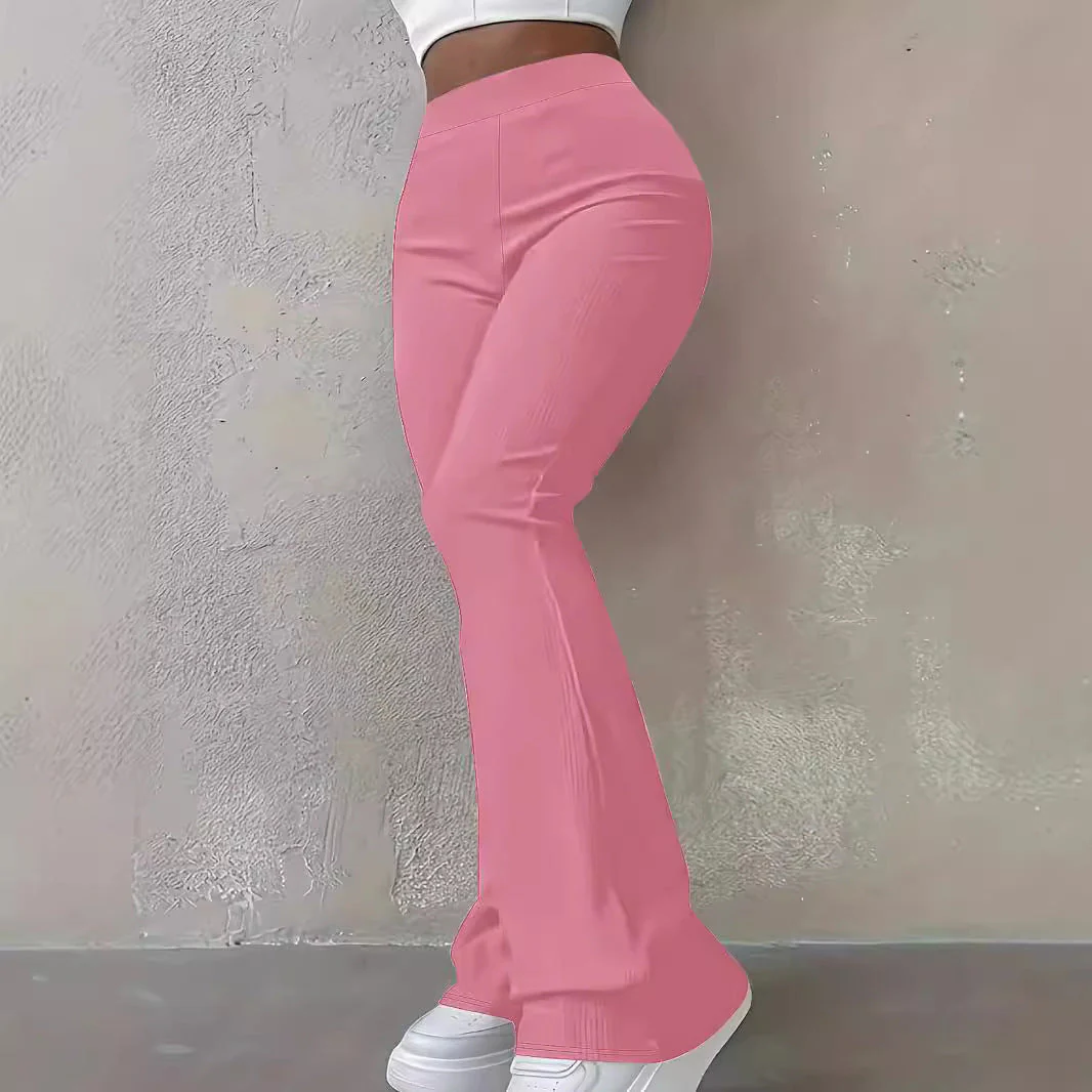 Damen Bootcut-Hose mit Hohem Bund und Elastischem Taillenband Heidi-Mode - Image 2
