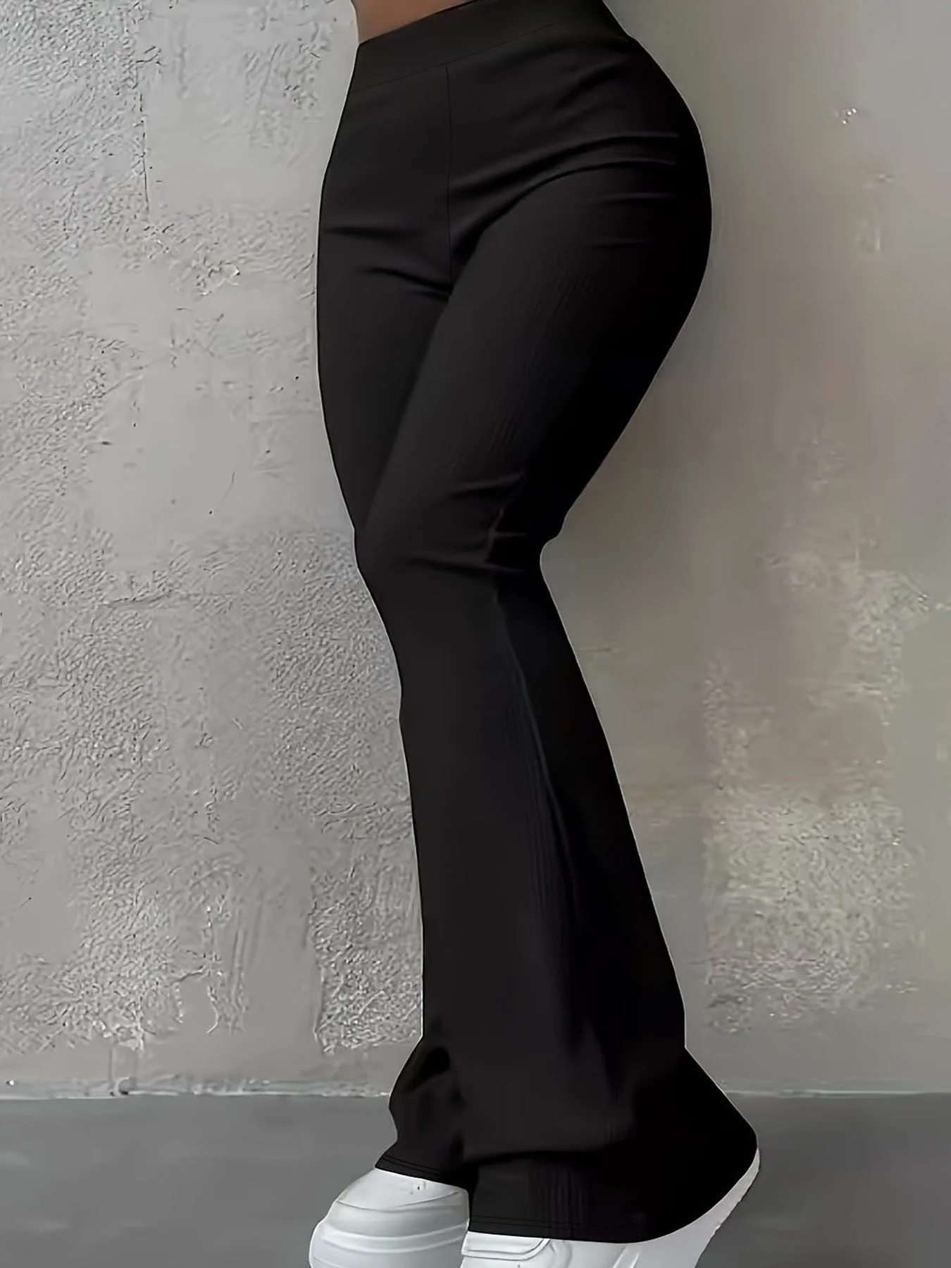 Damen Bootcut-Hose mit Hohem Bund und Elastischem Taillenband Heidi-Mode - Image 6