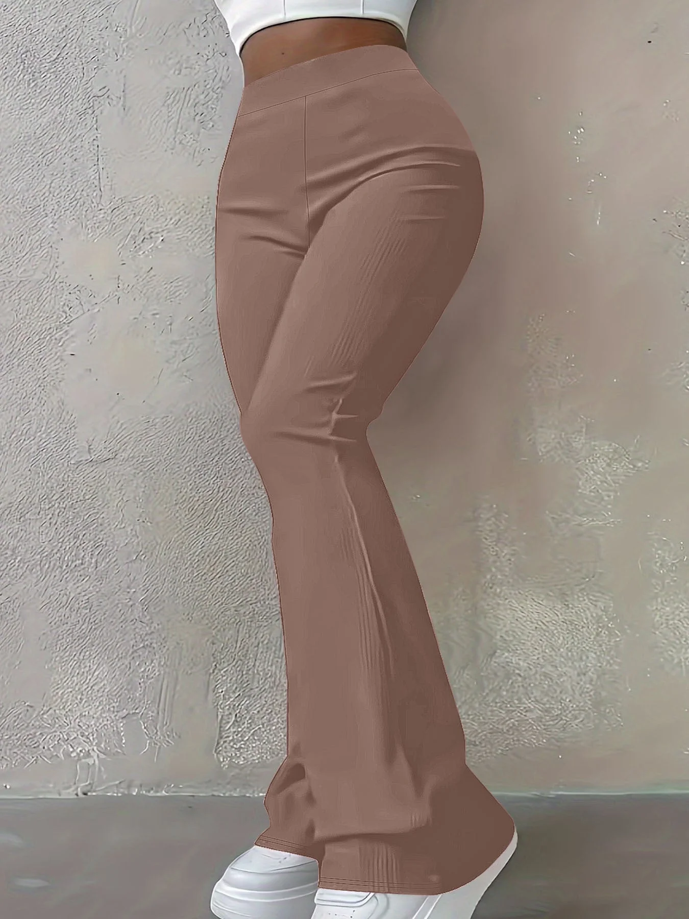 Damen Bootcut-Hose mit Hohem Bund und Elastischem Taillenband Heidi-Mode - Image 7