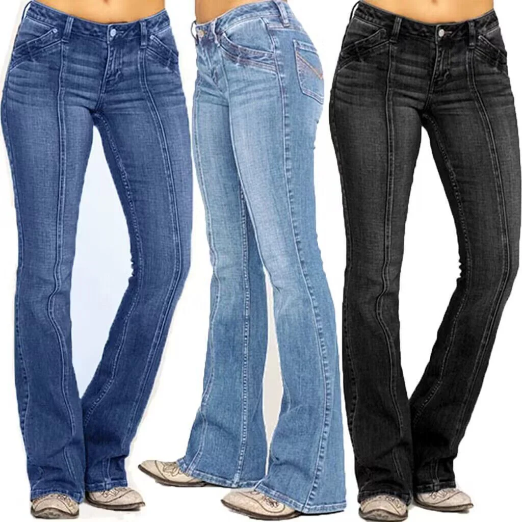 Damen Bootcut Jeans mit Stretch und elegantem Schnitt - Image 5