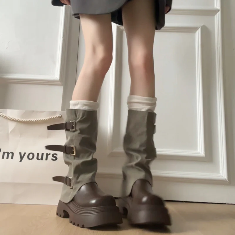 Damen Boots mit modischer Schnallenverzierung und robustem Plateau-Heel Heidi Mode - Image 6