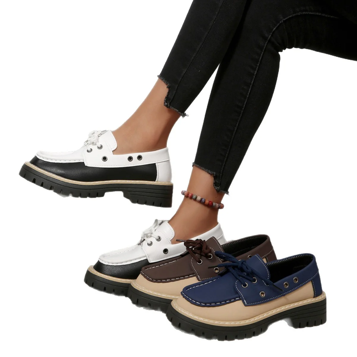 Damen Bootsschuhe mit robustem Sohlendesign und klassischem Schnürsystem Heidi Mode - Image 5