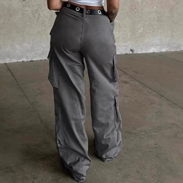 Damen Cargo-Hose mit breitem Schnitt und funktionalen Taschen Heidi-Mode - Image 4