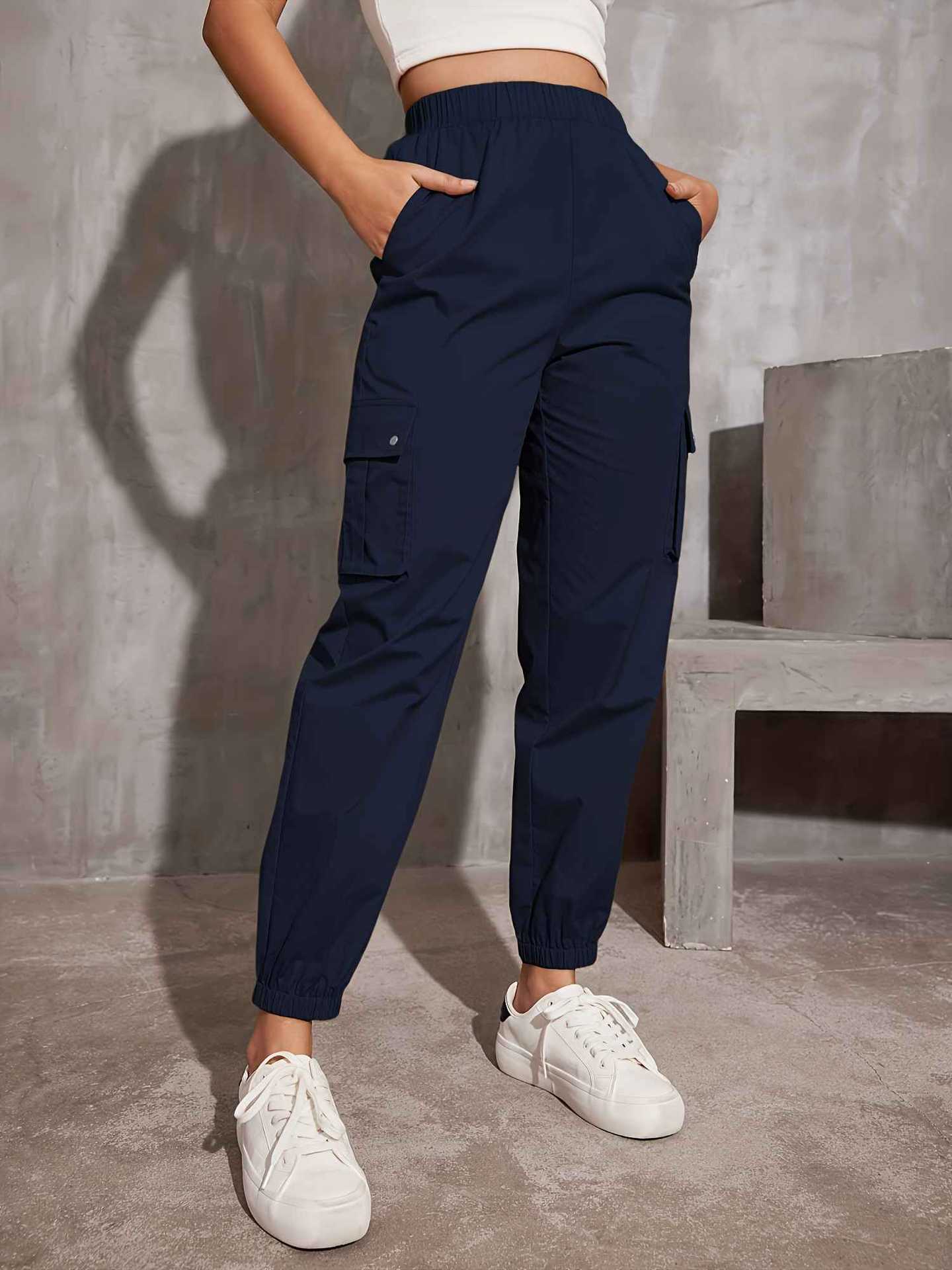 Damen Cargo-Hose mit Elastischem Bund und Praktischen Seitentaschen Heidi-Mode - Image 10