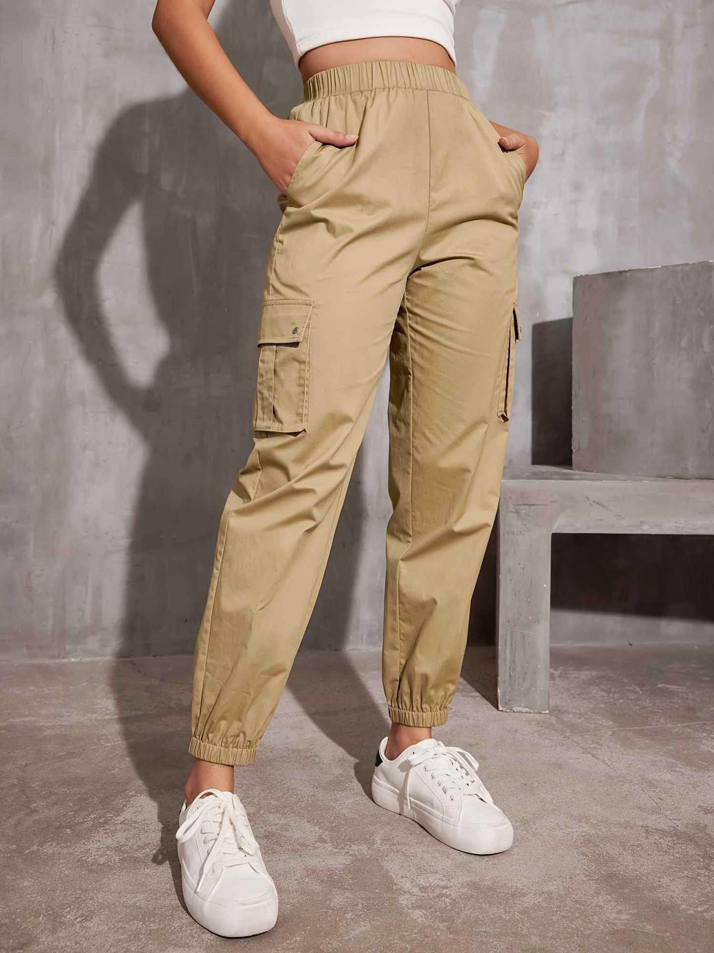 Damen Cargo-Hose mit Elastischem Bund und Praktischen Seitentaschen Heidi-Mode - Image 11