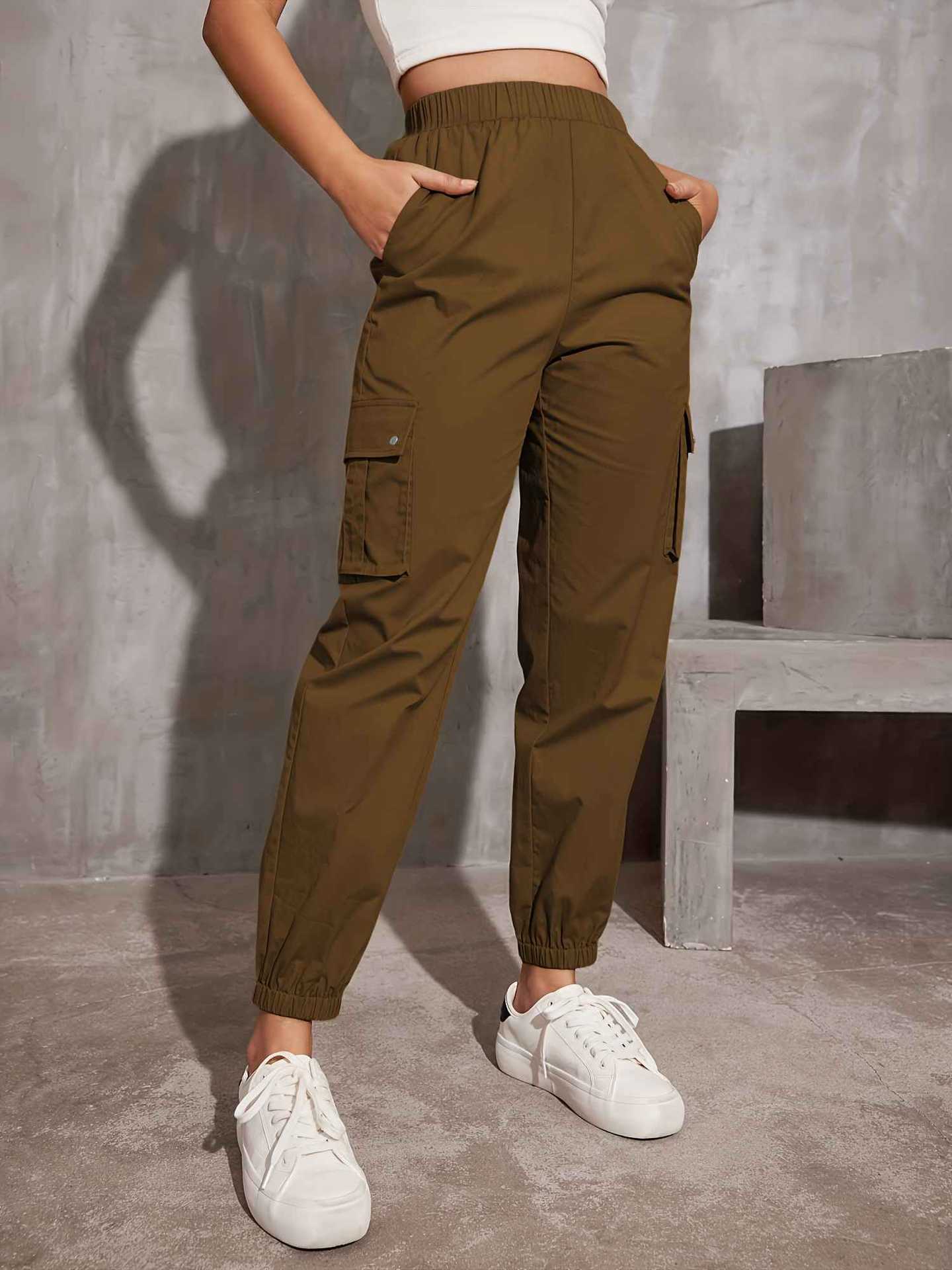 Damen Cargo-Hose mit Elastischem Bund und Praktischen Seitentaschen Heidi-Mode - Image 8