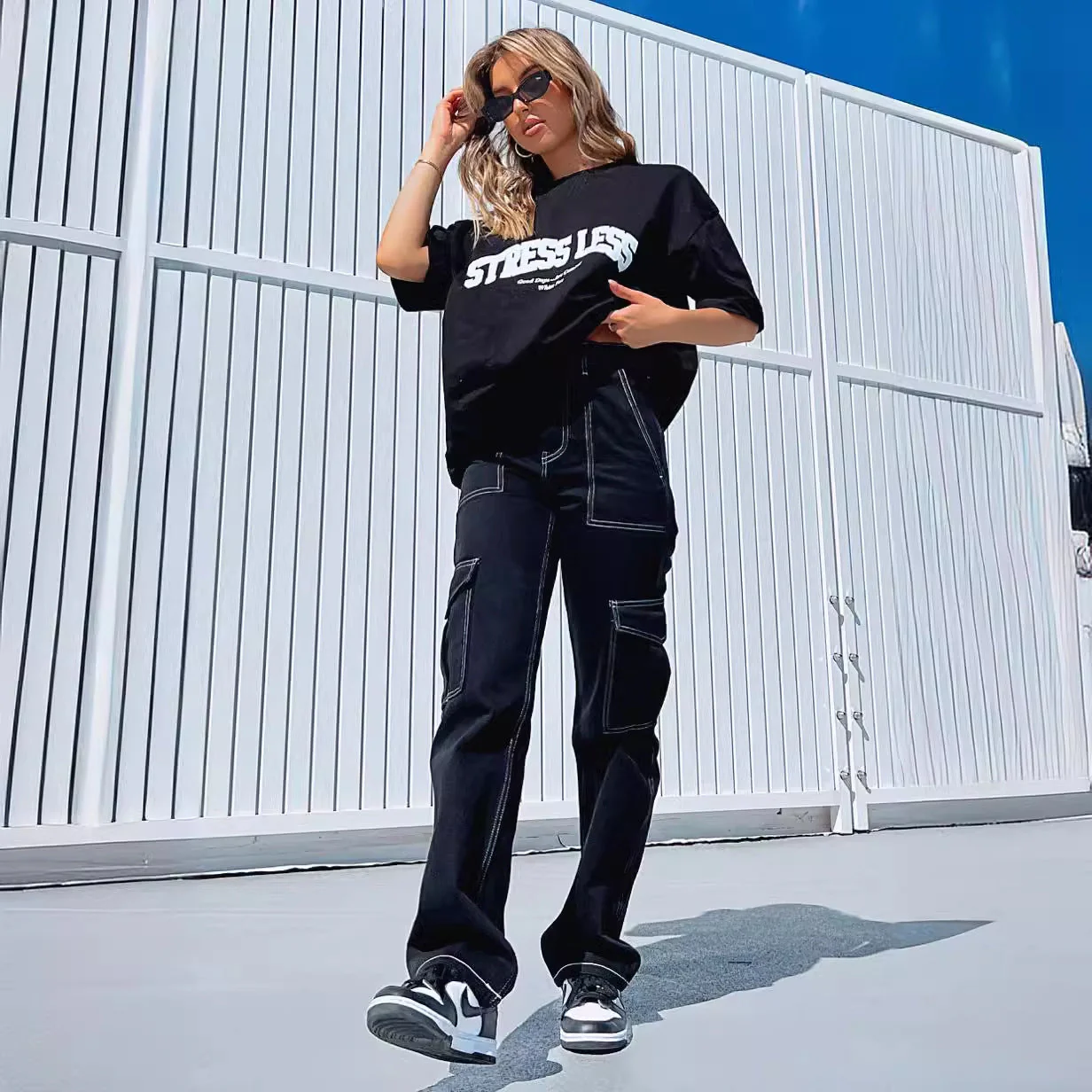 Damen Cargo-Hose mit Elastischem Bund und Praktischen Taschen Heidi-Mode - Image 4
