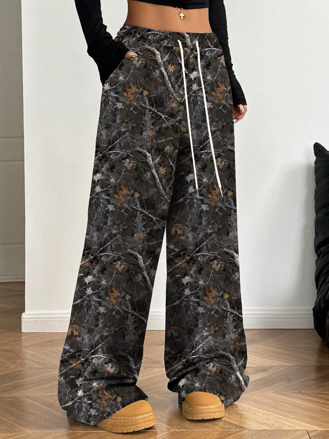 Damen Cargohosen mit hohem Bund und Allover-Muster Heidi-Mode - Image 9