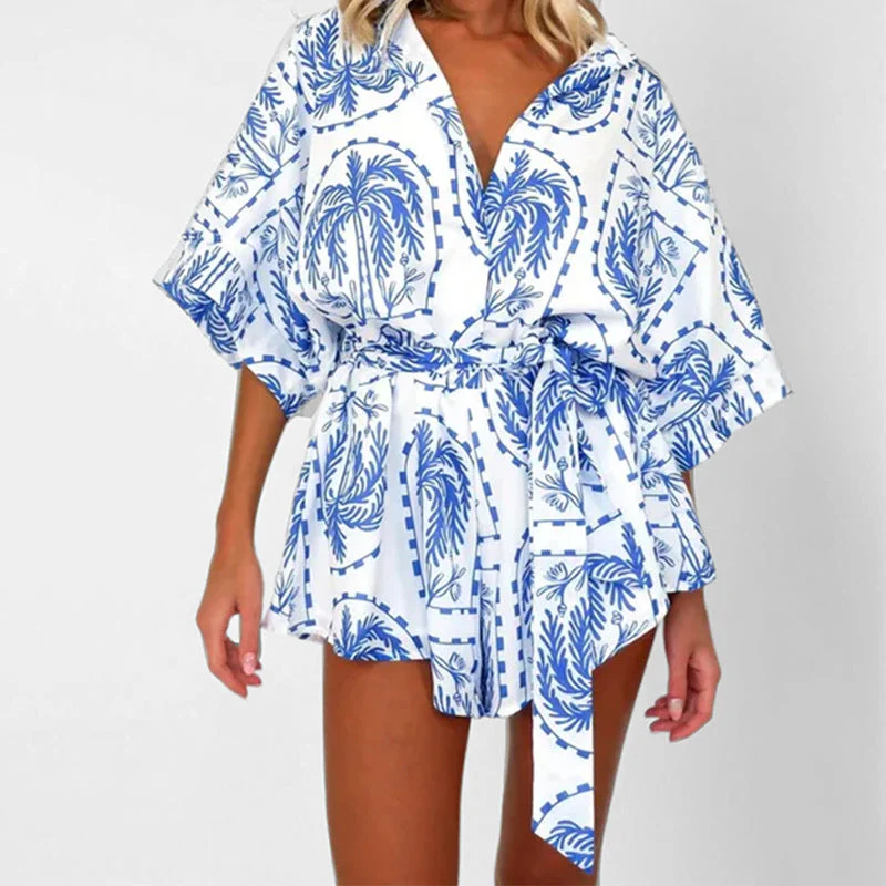 Damen Casual Hemd-Kleid mit Großem Kragen und Bindegürtel Heidi-Mode - Image 3