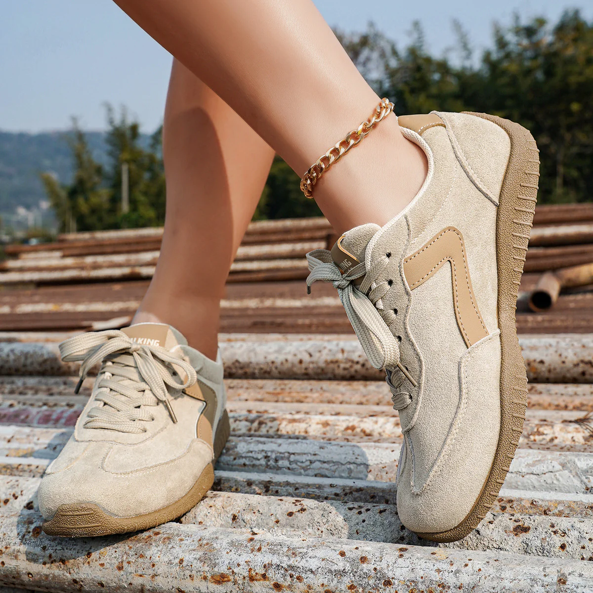 Damen Casual Sneakers aus hochwertigem Wildleder mit rutschfester Sohle Heidi Mode - Image 3