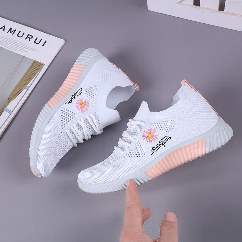 Damen Casual Sneakers mit floralem Motiv und bequemer Gummisohle Heidi Mode - Image 2