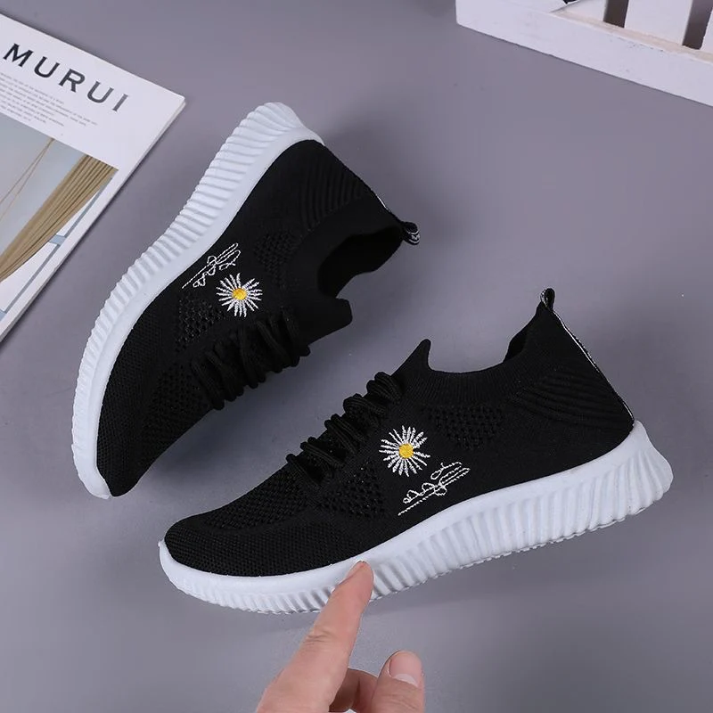 Damen Casual Sneakers mit floralem Motiv und bequemer Gummisohle Heidi Mode - Image 4