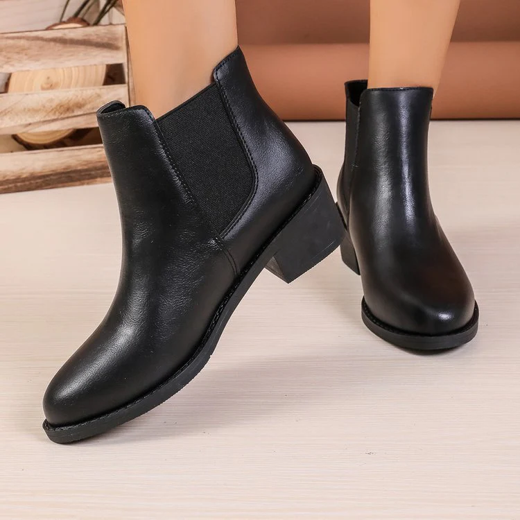 Damen Chelsea-Stiefeletten aus veganem mit elastischen Seiteneinsätzen Heidi-Mode - Image 4