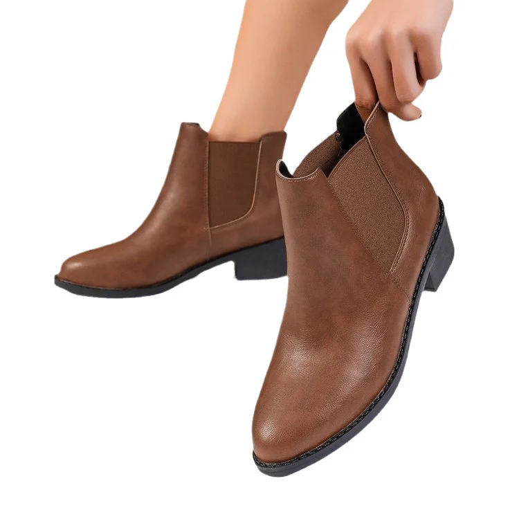 Damen Chelsea-Stiefeletten aus veganem mit elastischen Seiteneinsätzen Heidi-Mode - Image 5