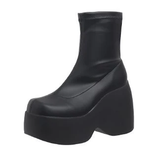 Damen Chunky Ankle Boots mit hohem Plateau und elastischem Obermaterial Heidi Mode - Image 6