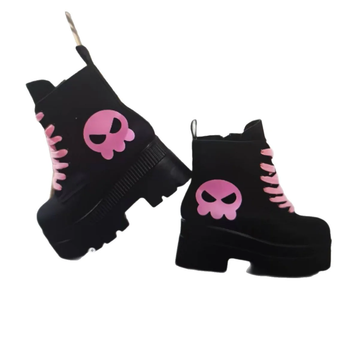 Damen Chunky Combat Boots mit lässigem Totenkopf-Design Heidi Mode - Image 5