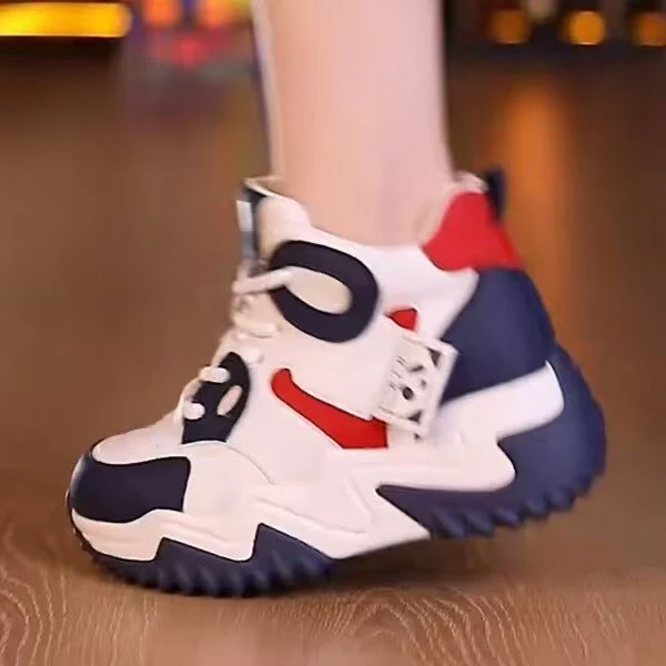 Damen Chunky High-Top Sneakers mit sportlichem Design und dämpfender Sohle Heidi Mode - Image 3