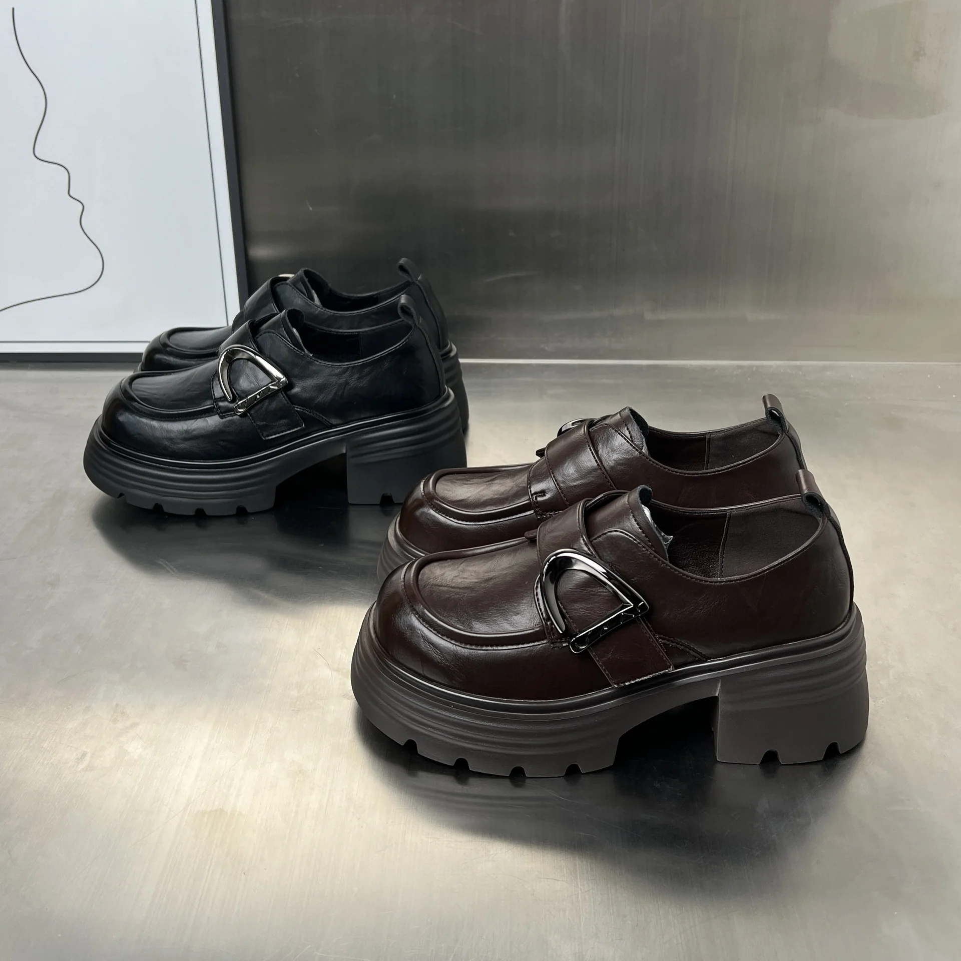 Damen Chunky Loafers mit dekorativem Schnallenverschluss Heidi Mode - Image 3