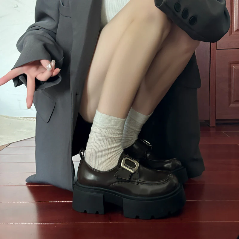 Damen Chunky Schnürschuhe mit modischer Schnallen-Applikation Heidi Mode - Image 3