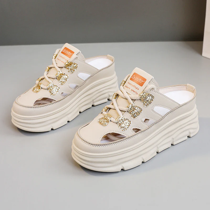 Damen Chunky Slip-On Sneakers mit funkelnden Akzenten und bequemer Dämpfung Heidi Mode - Image 6