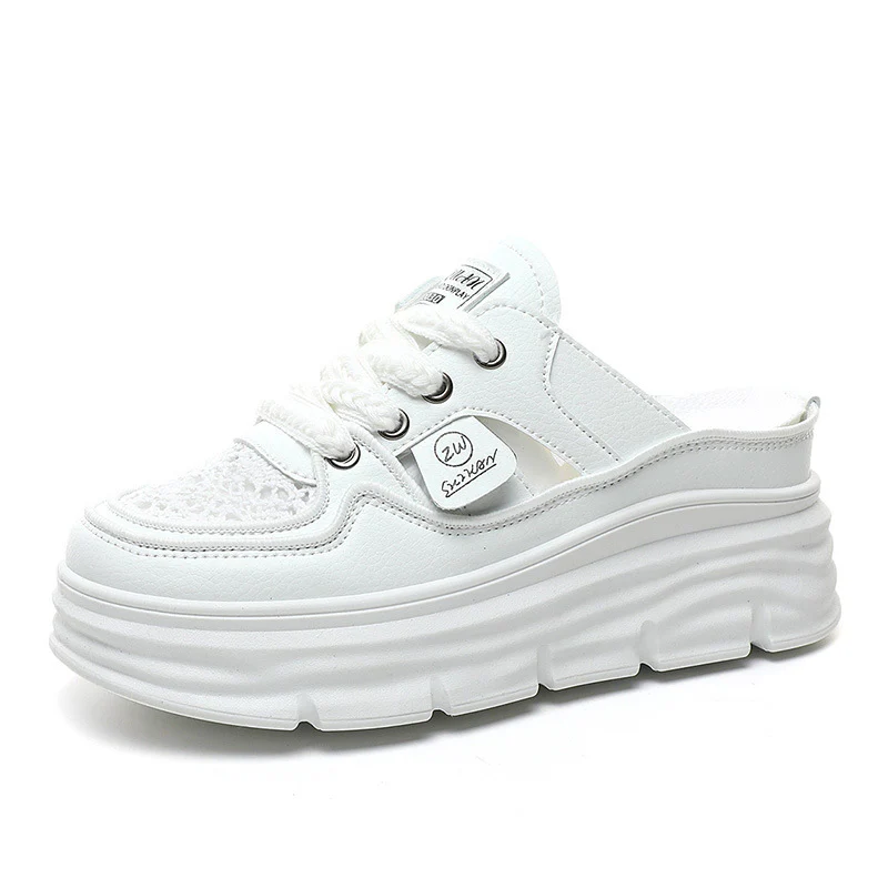 Damen Chunky Slipper mit modischem Schnürsenkel-Design und atmungsaktiver Obermaterialkombination Heidi Mode - Image 5