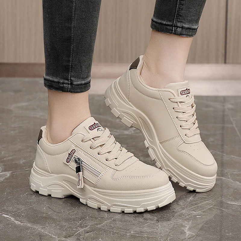 Damen Chunky Sneaker mit modischem Reißverschluss und rutschfester Sohle Heidi Mode - Image 3