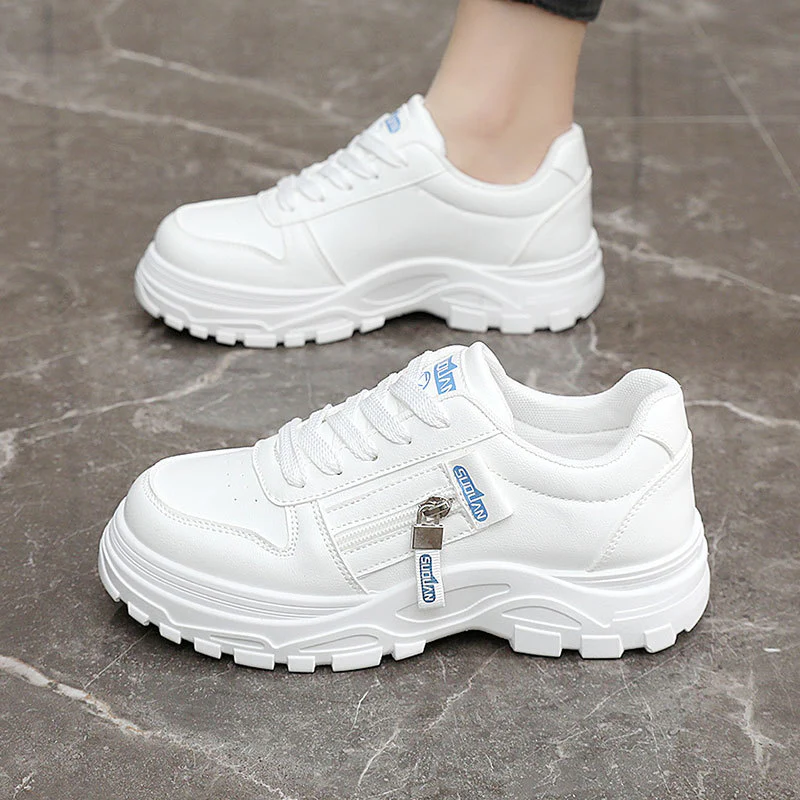 Damen Chunky Sneaker mit modischem Reißverschluss und rutschfester Sohle Heidi Mode - Image 4