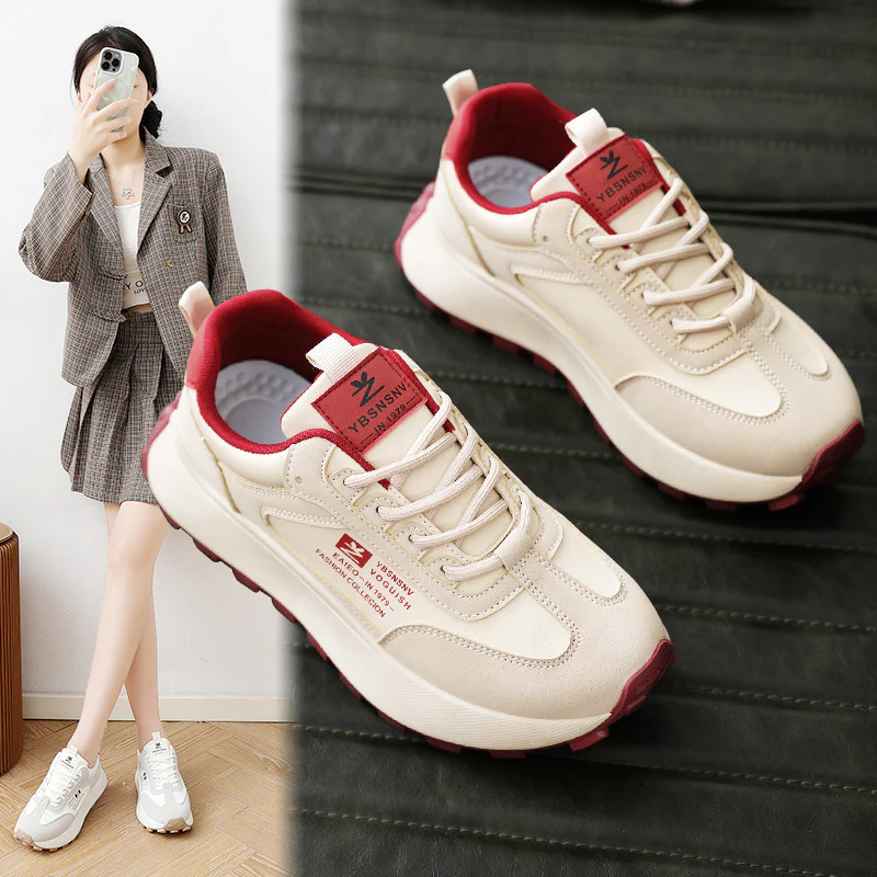 Damen Chunky Sneakers mit atmungsaktiven Mesh-Einsätzen und dämpfender Sohle Heidi Mode