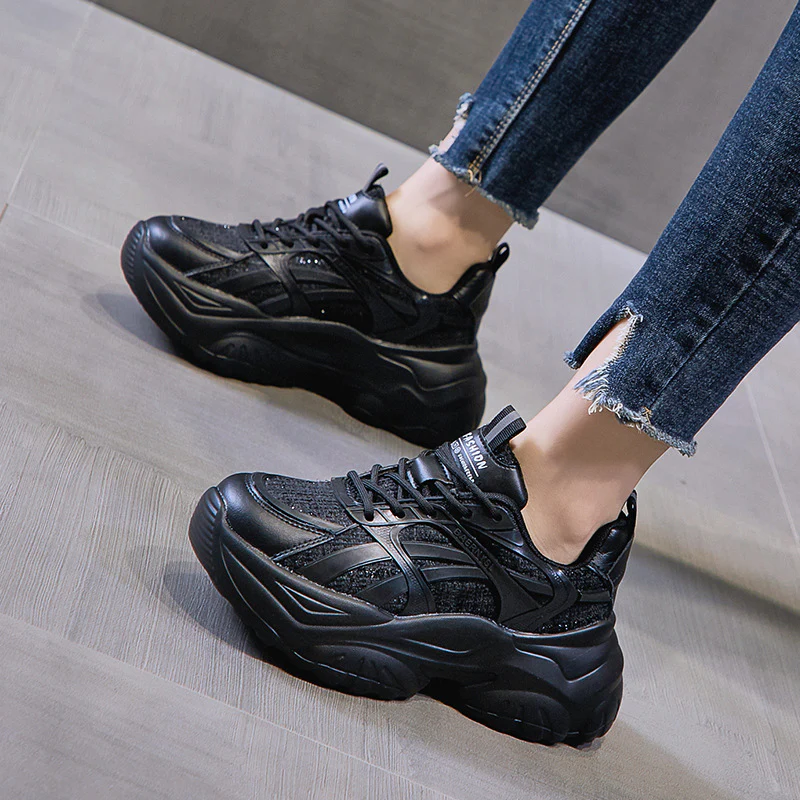 Damen Chunky Sneakers mit atmungsaktiver Mesh-Konstruktion und robustem Sohlenprofil Heidi Mode - Image 6
