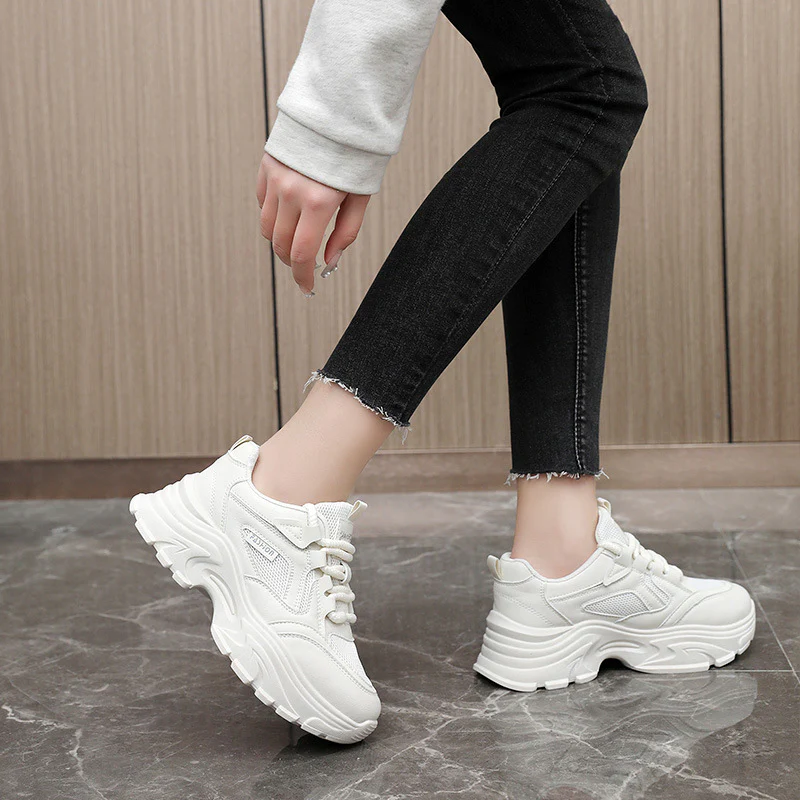 Damen Chunky Sneakers mit atmungsaktiver Mesh-Oberfläche und griffiger Laufsohle Heidi Mode - Image 3