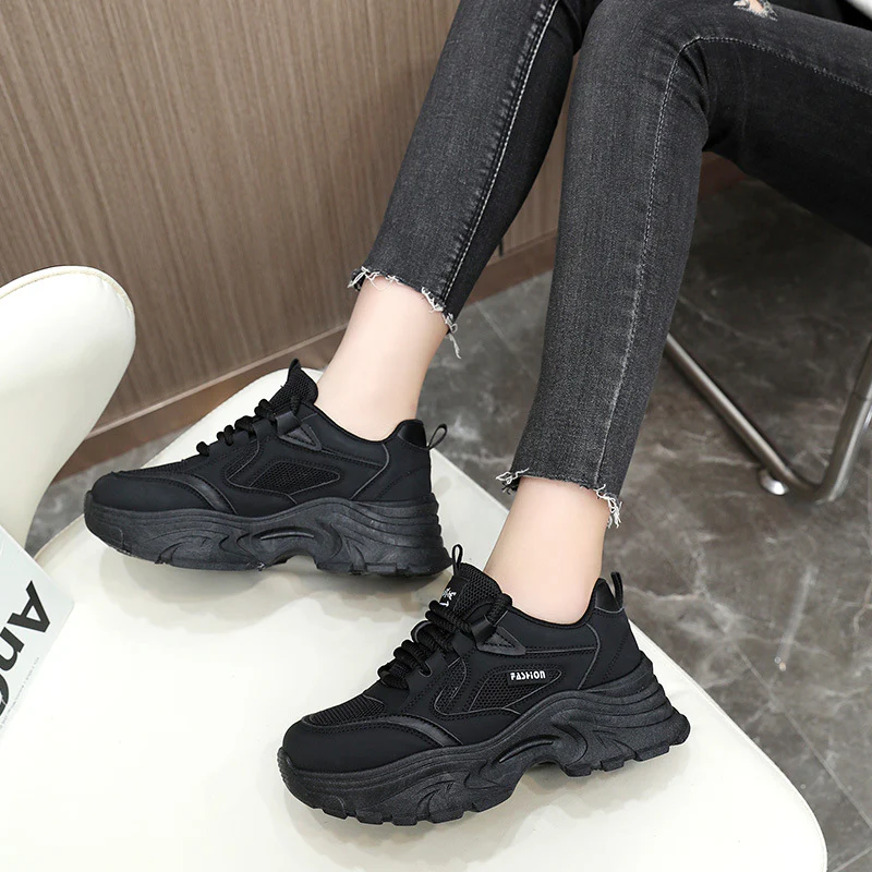 Damen Chunky Sneakers mit atmungsaktiver Mesh-Oberfläche und griffiger Laufsohle Heidi Mode - Image 4