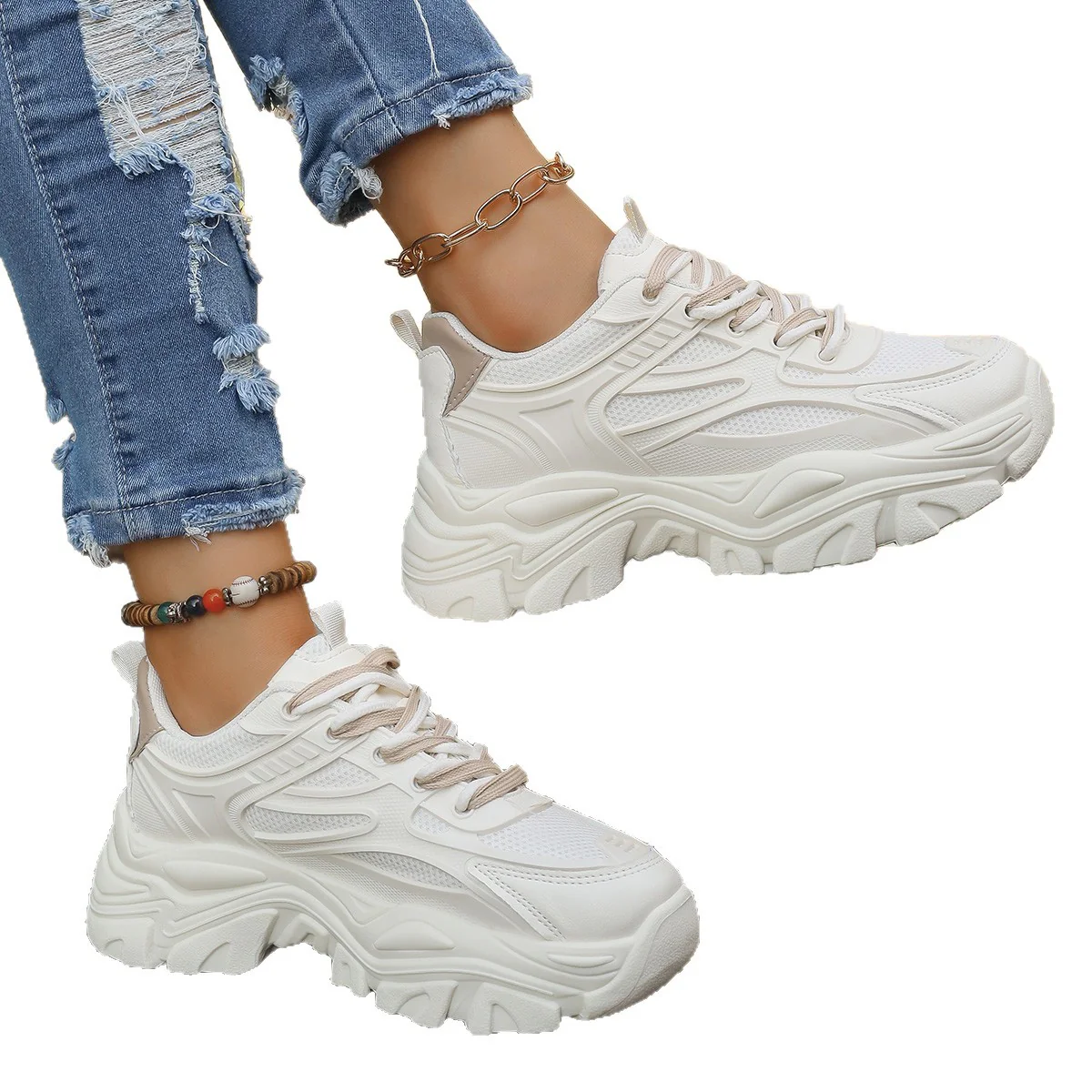 Damen Chunky Sneakers mit dämpfender Sohle und atmungsaktivem Obermaterial Heidi Mode - Image 5