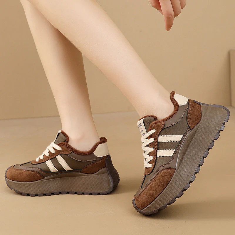 Damen Chunky Sneakers mit kuscheligem Innenfutter und rutschfester Sohle Heidi Mode - Image 4