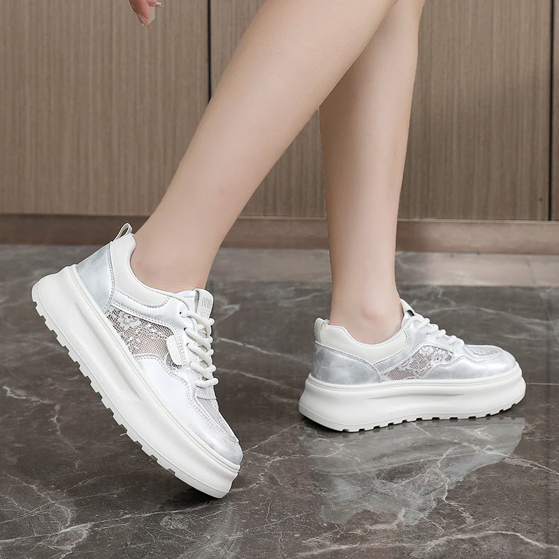Damen Chunky Sneakers mit luftiger Mesh-Oberfläche und komfortabler Dämpfung Heidi Mode - Image 3