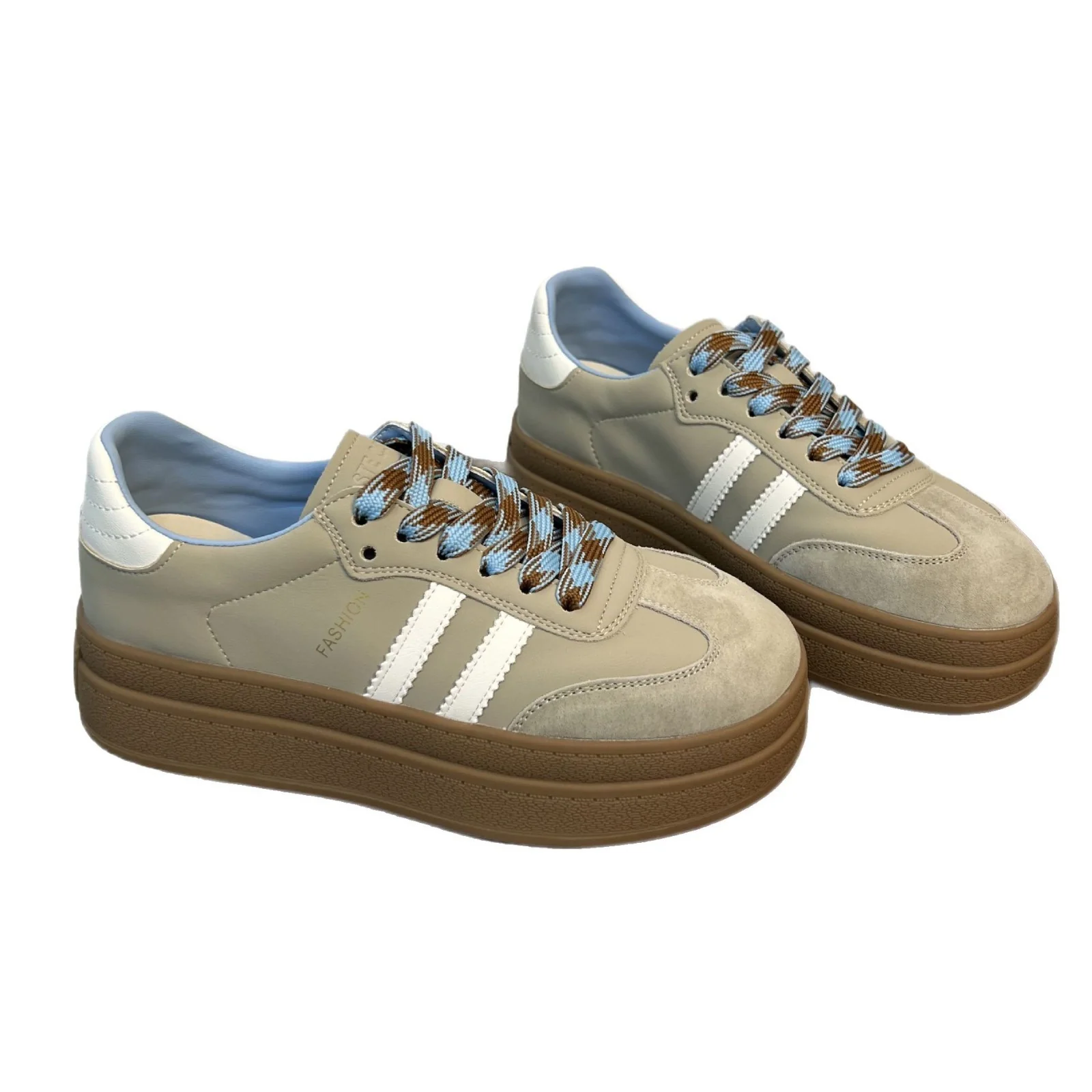 Damen Chunky Sneakers mit modischer Plateau-Sohle und atmungsaktiver Obermaterialstruktur Heidi Mode - Image 5