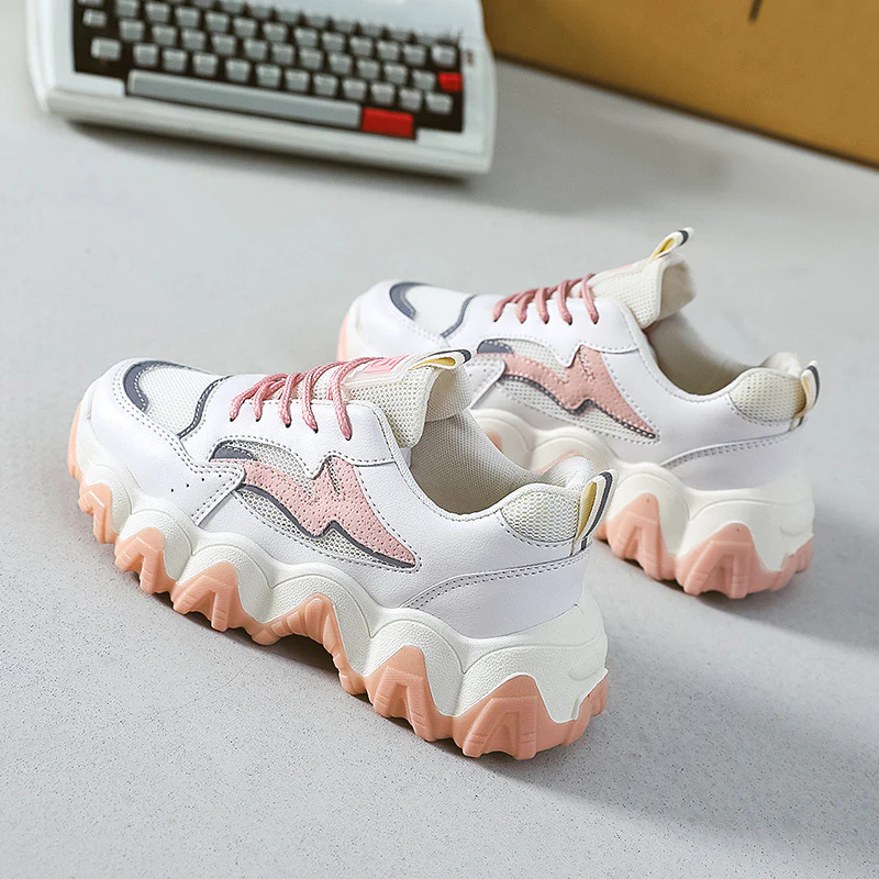 Damen Chunky Sneakers mit rutschfester Sohle und atmungsaktivem Obermaterial Heidi Mode - Image 3