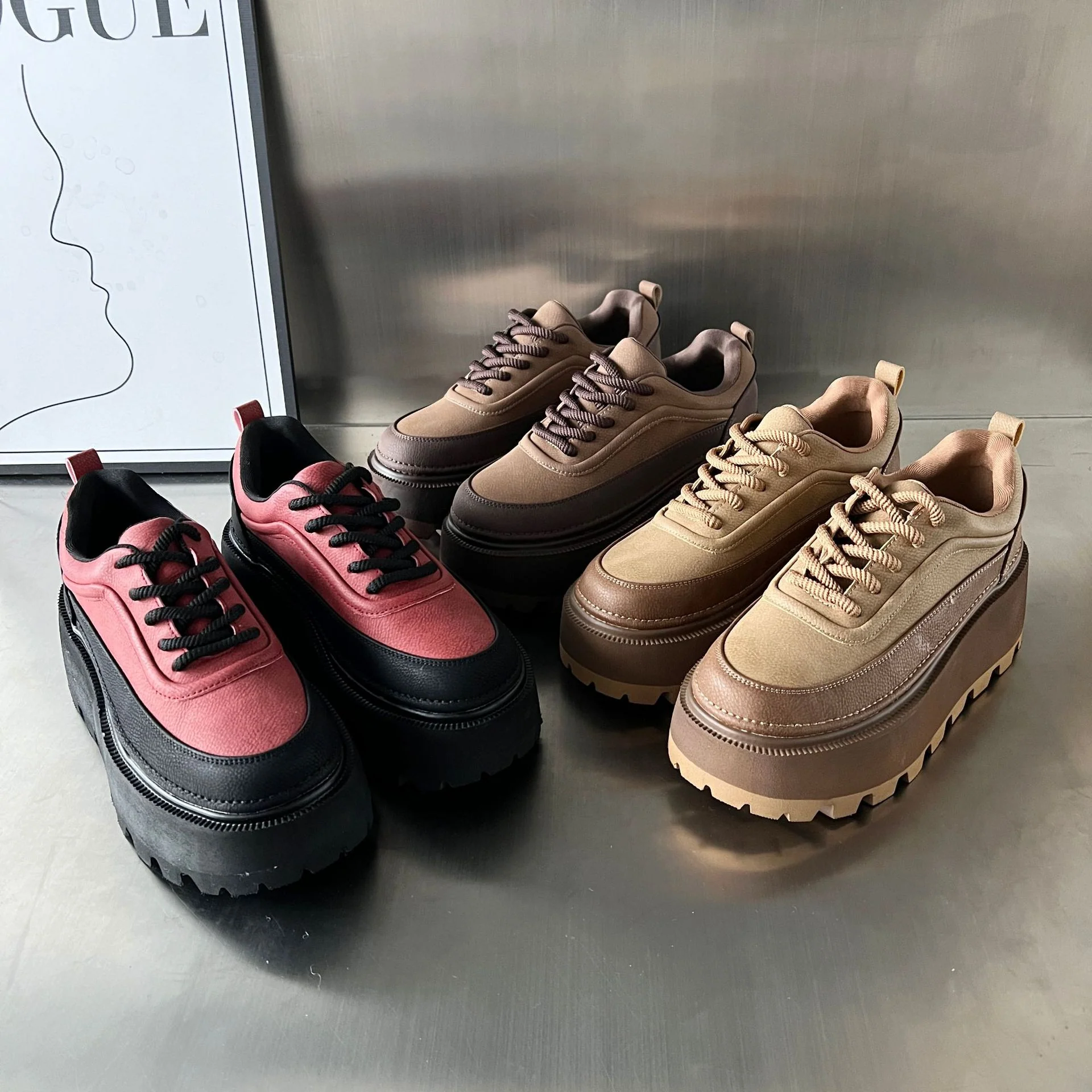 Damen Chunky Sneakers mit stablem Plateau und rutschfester Sohle Heidi Mode - Image 4