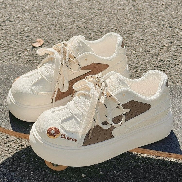 Damen Chunky Sneakers mit verspieltem Donut-Motiv und komfortabler Plattform-Sohle Heidi Mode - Image 3