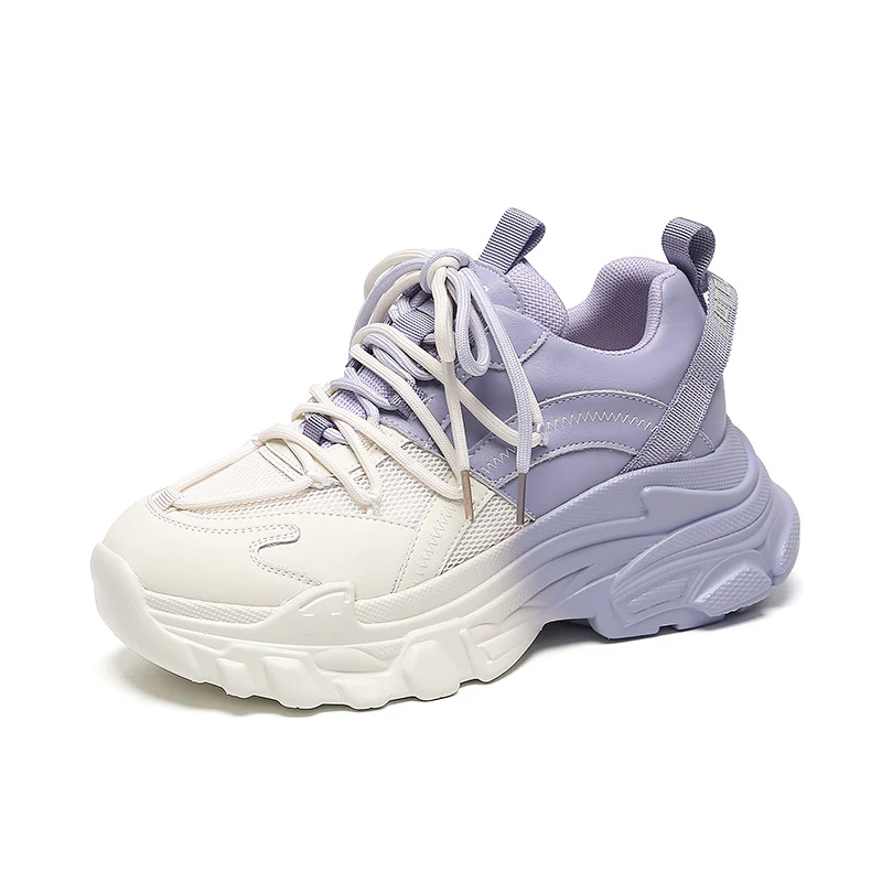 Damen Chunky Sport-Sneaker mit atmungsaktivem Obermaterial und elastischem Schnürsystem Heidi Mode - Image 9