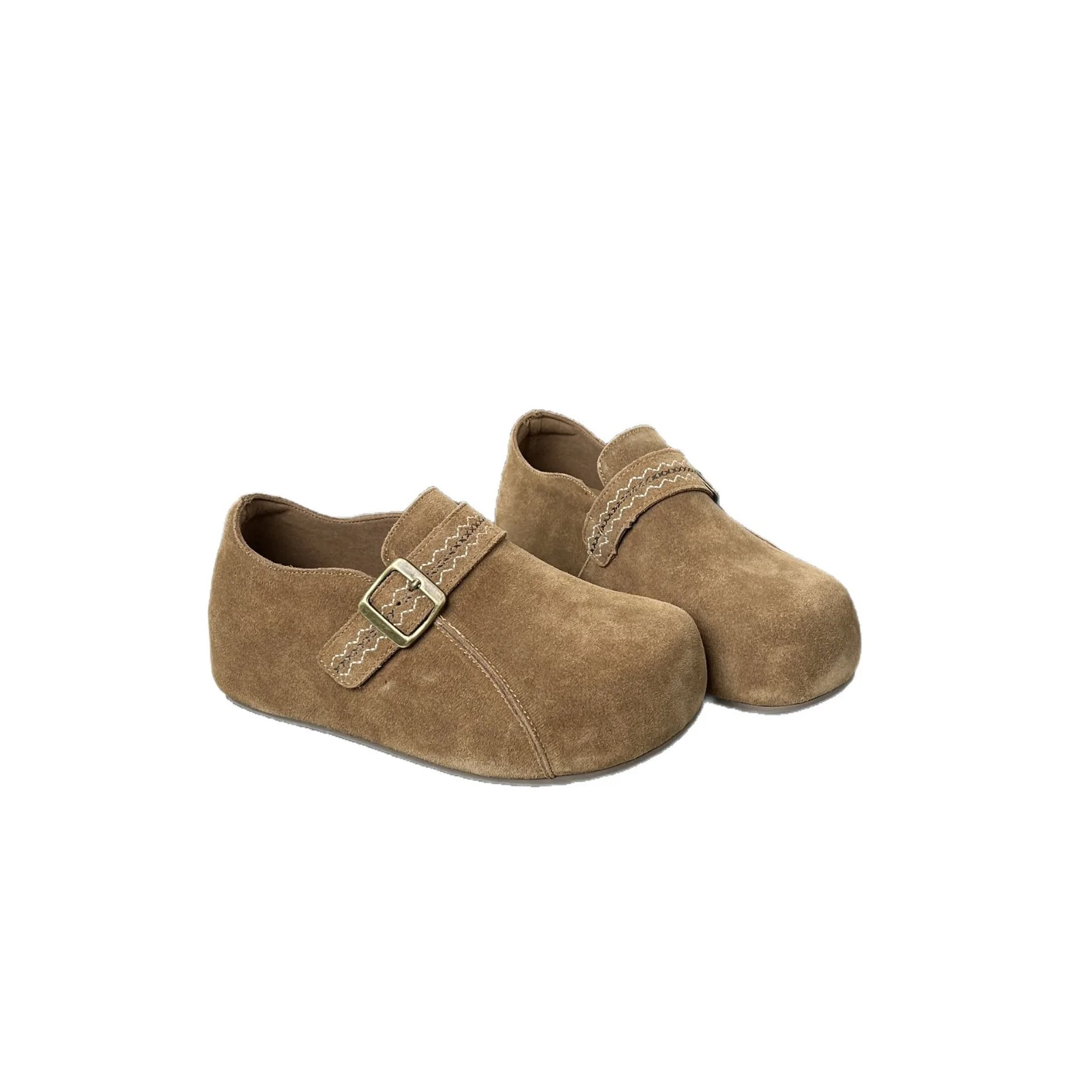 Damen Clogs aus hochwertigem Wildleder mit dekorativem Schnallenverschluss Heidi Mode - Image 5