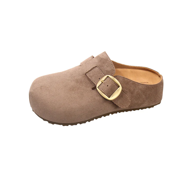 Damen Clogs aus hochwertigem Wildleder mit eleganter Schnalle Heidi Mode - Image 5