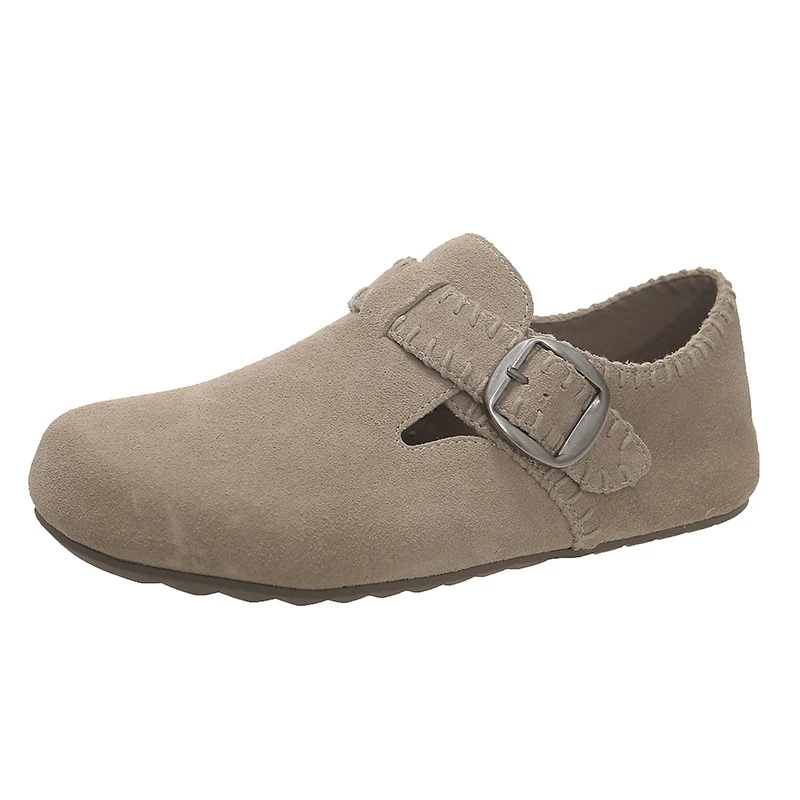 Damen Clogs aus weichem Wildleder mit verstellbarem Riemen Heidi Mode - Image 5