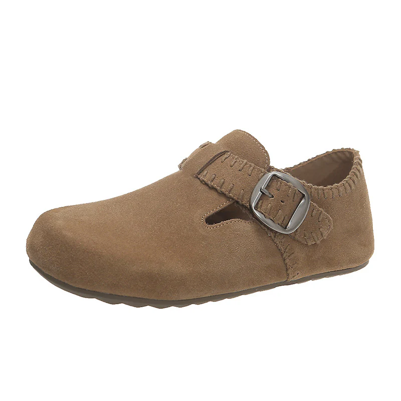 Damen Clogs aus weichem Wildleder mit verstellbarem Riemen Heidi Mode - Image 7